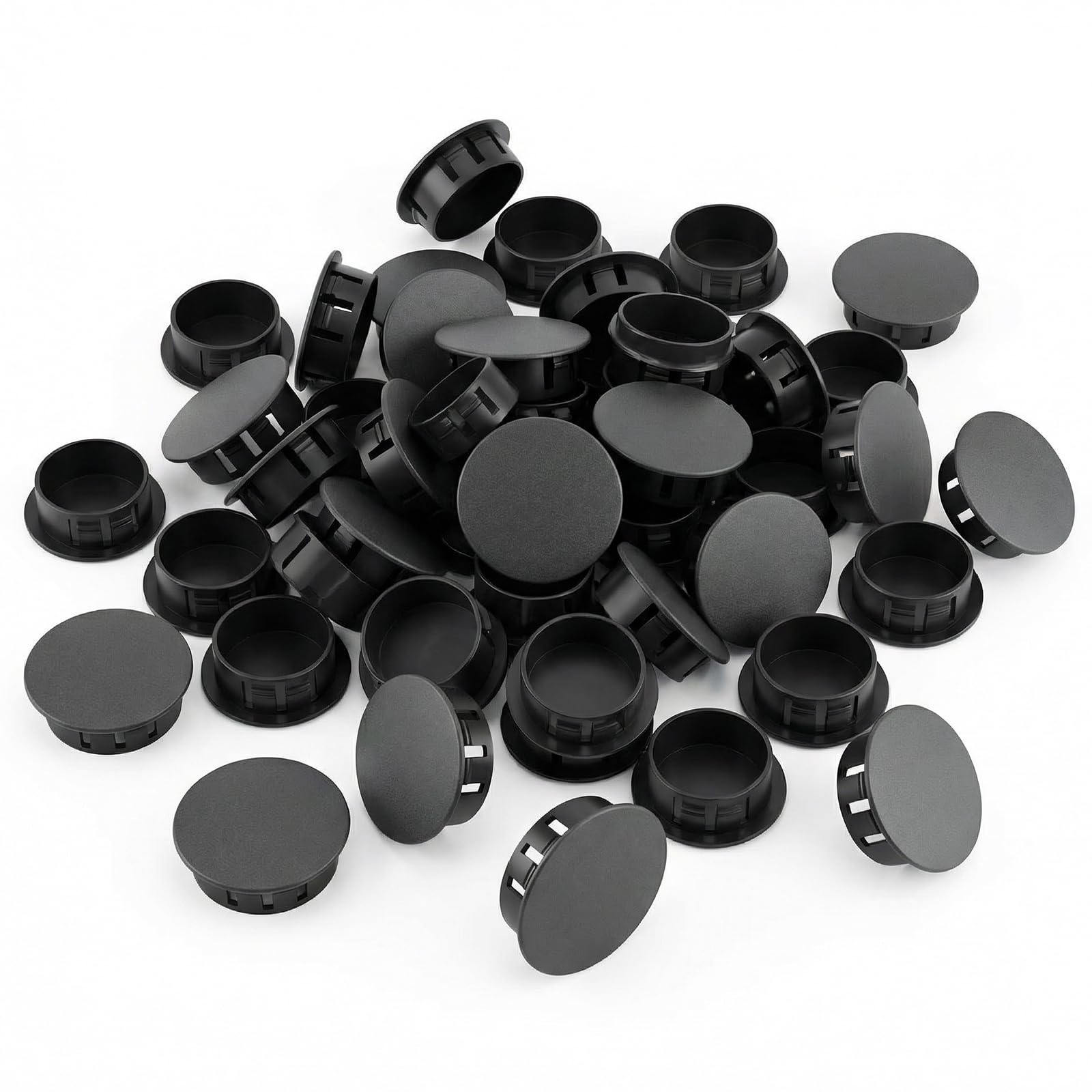 TAILONZ 50Pcs 1-1/2"(38mm) Black Plastic Snap-in Hole Plugs