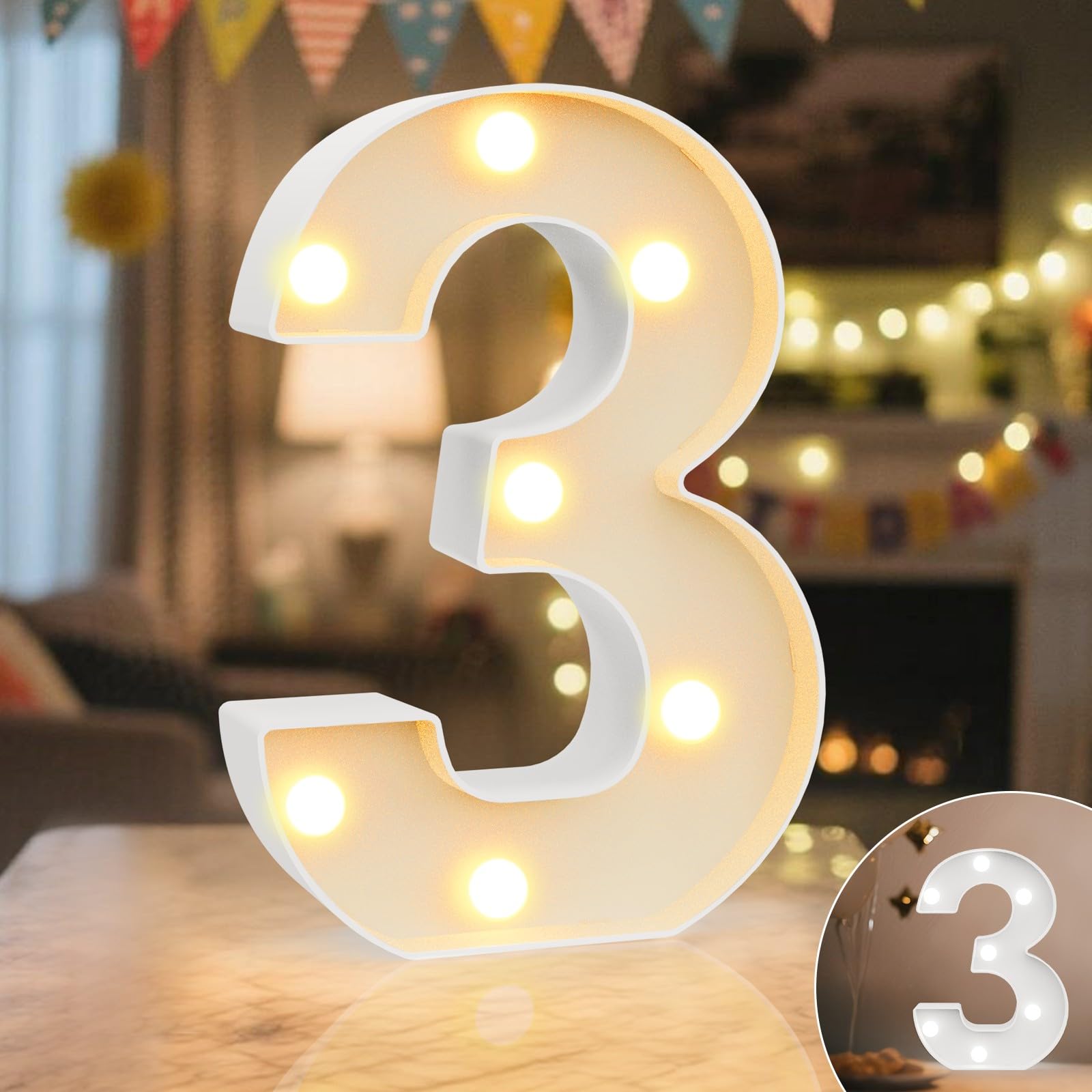 Ledido LED Light Up Marquee Numbers Sign - Cool & Warm Light up Numbers for 40th Birthday Decorations, LED Number Lights for Wedding Anniversary Grad Home Bedroom Table Wall Party Decor, Number 40 — view 66