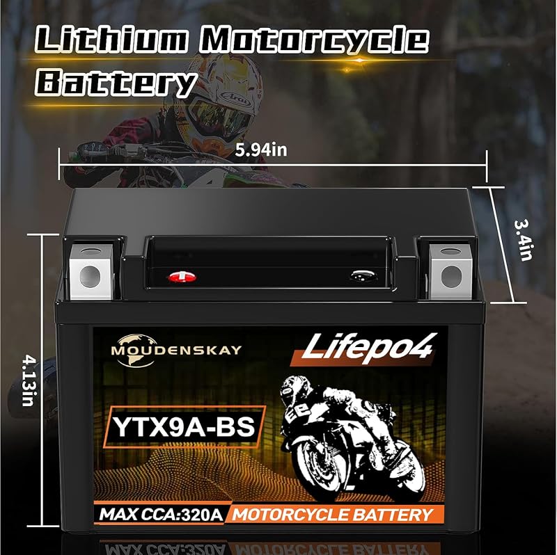 MOUDENSKAY 12V Lítium Motorkerékpár Akkumulátor BMS-sel YTX12-BS 5Ah
