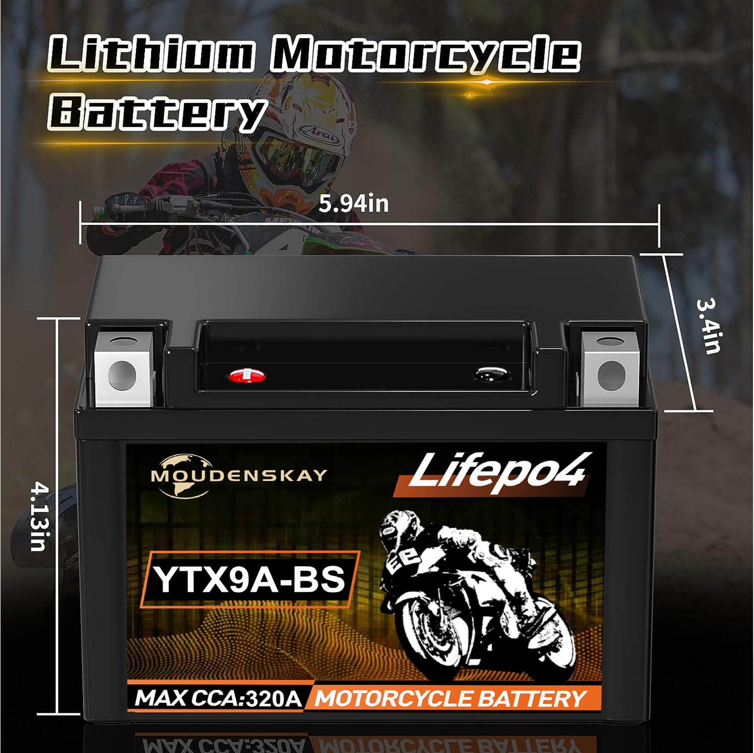 Lithium MotorradBatterie 12V Powersports Batterie YTX9A-BS