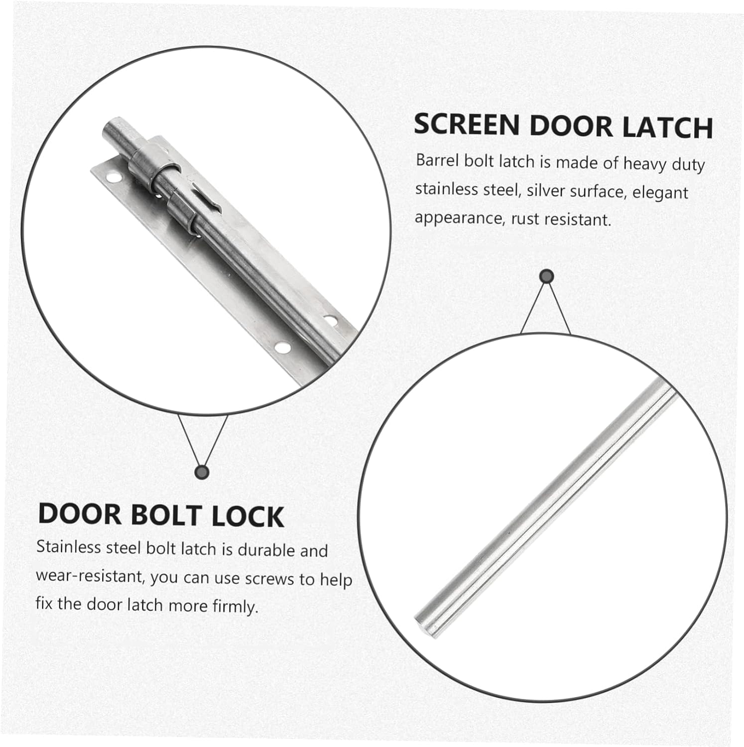 POPETPOP 5pcs Security Door Latch Slide Bolt Bolt Locks for Doors Heavy Duty Slide Lock