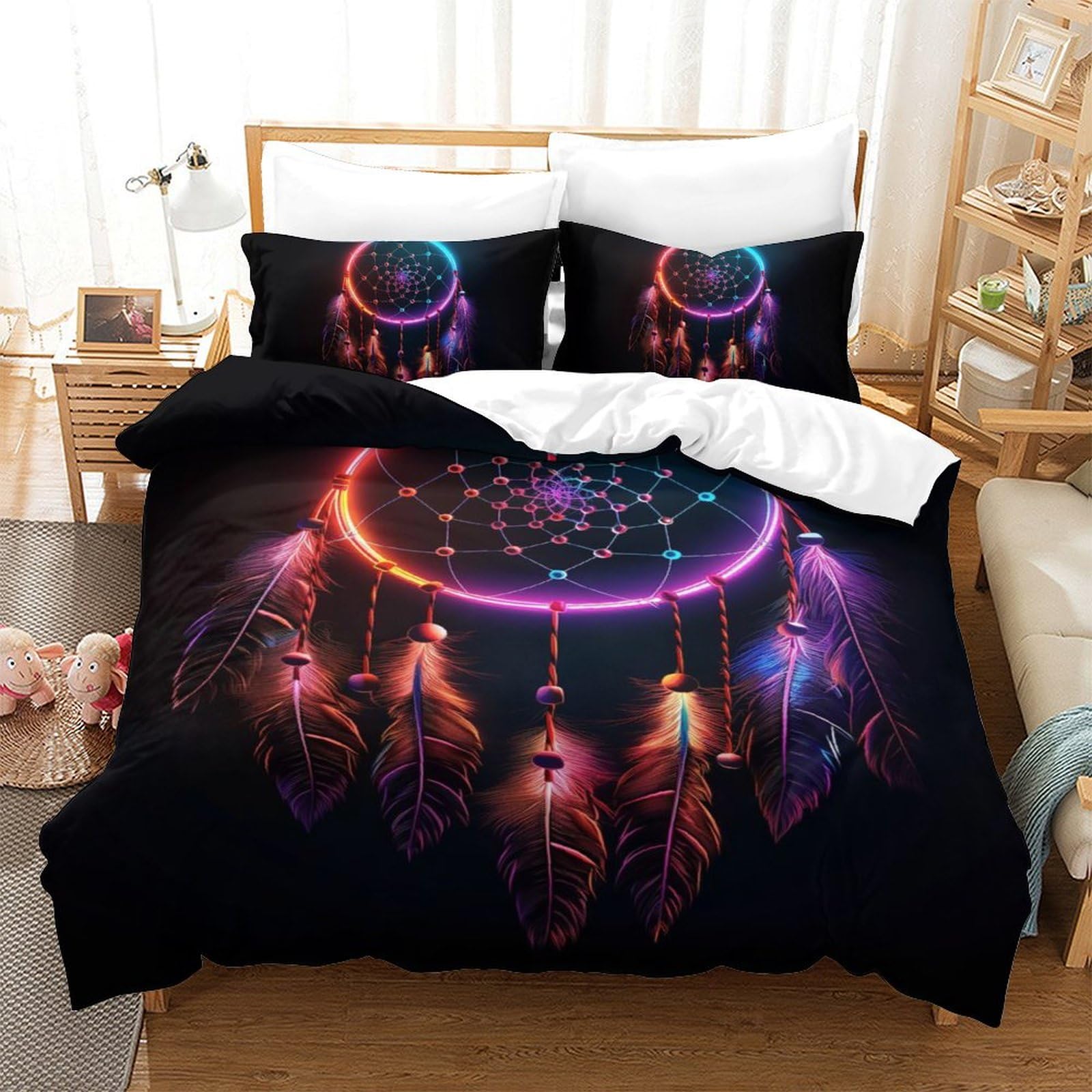 Housse de couette 140x200cm facile à enfiler parure de lit zippée enfant
