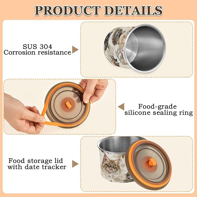 ALAZA Dispensador de Alimentos para Gato 17 oz Acero Inoxidable miniatura 6