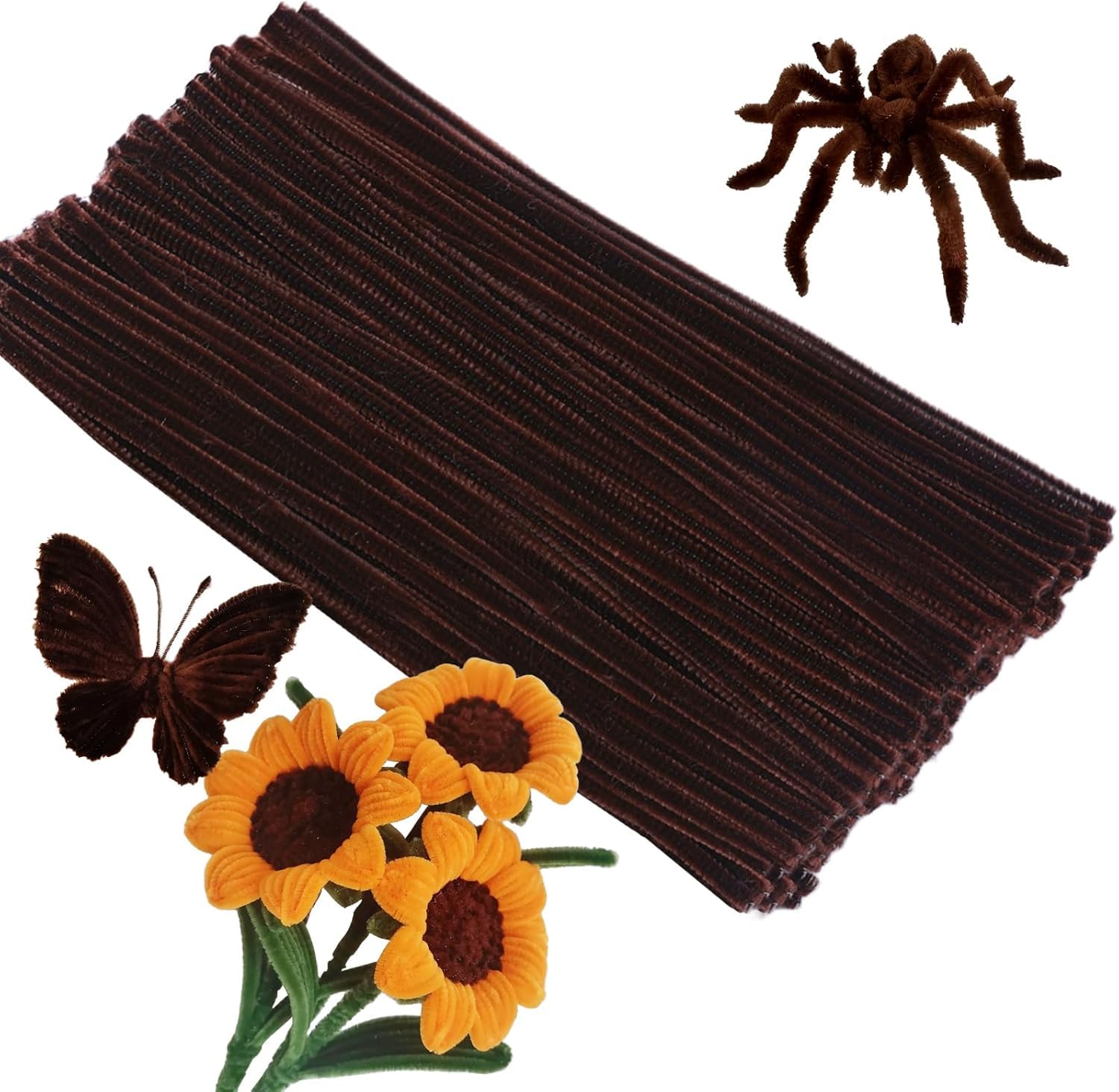 100Pcs Pipe Cleaners Craft Set | Chenille Stem Fuzzy Sticks DIY Craft Supplies for Art Projects Activities, Decorations, Flower Making, Modeling & Sculpting 100Pcs (Red) — Amazon image 6