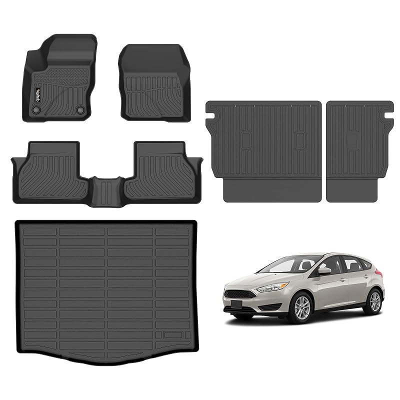 Kit de tapetes automotivos e revestimentos para porta-malas com tapete de encosto Wailtnb para Focus Hatchback 2012-2018