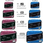 Komugi 8 Ensemble cubes d'emballage Mesh Travel Bagage Organizers Multi-Functional Clothing Tri Packs, Travel Packing (Vin & Bleu)
