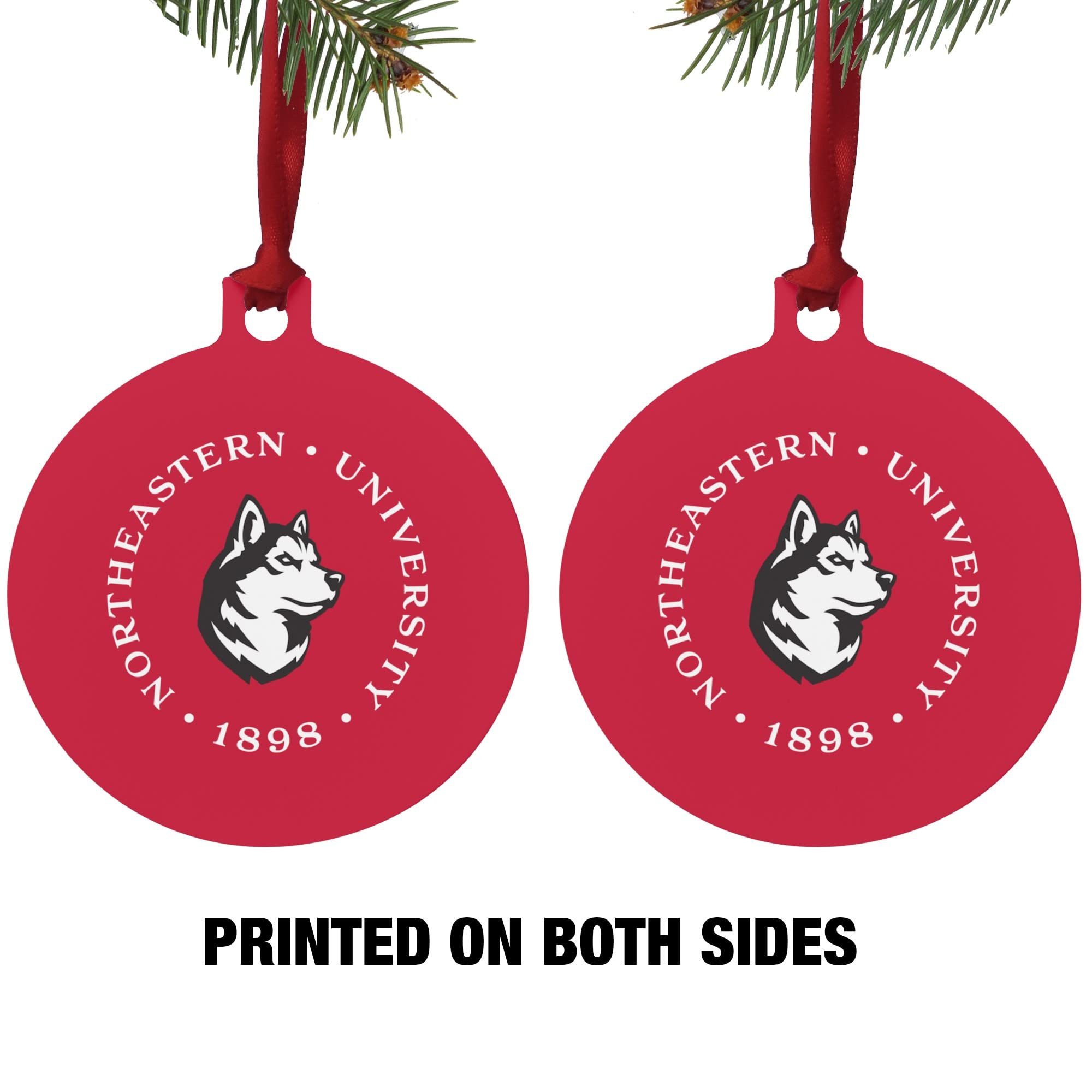 GRAPHICS & MORE Northeastern University Primary Logo Aluminum Holiday Christmas Tree Ornament - 3.0