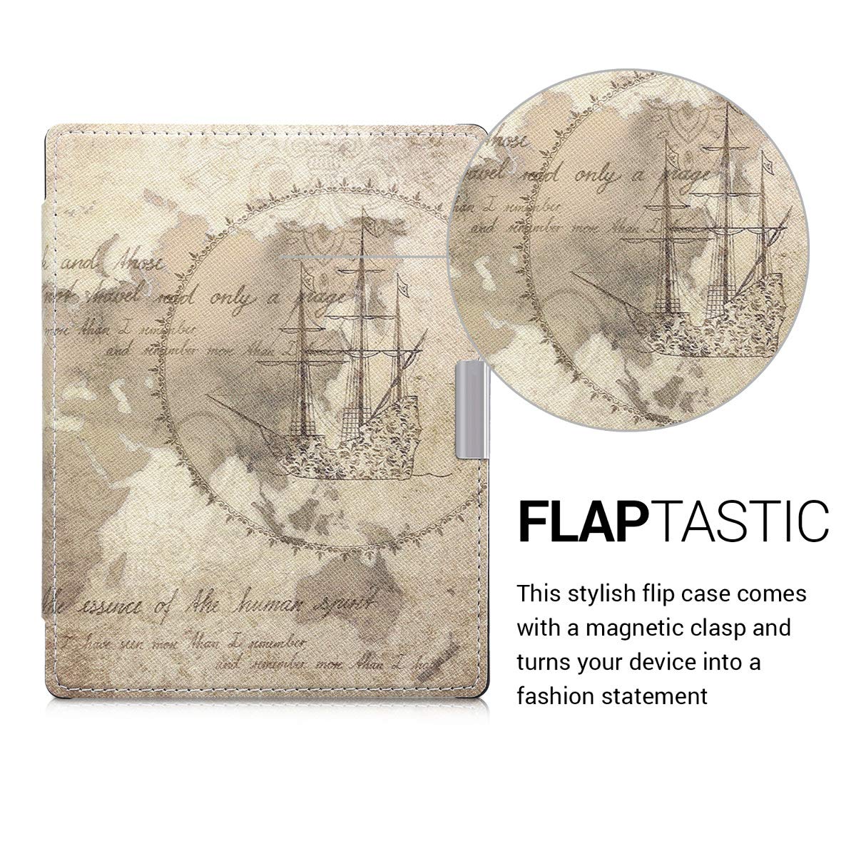 Cover Per Kobo Aura Edition 1 - Custodia In Tela E Pelle PU, Chiusura Magnetica, Colore Rosso/Nero