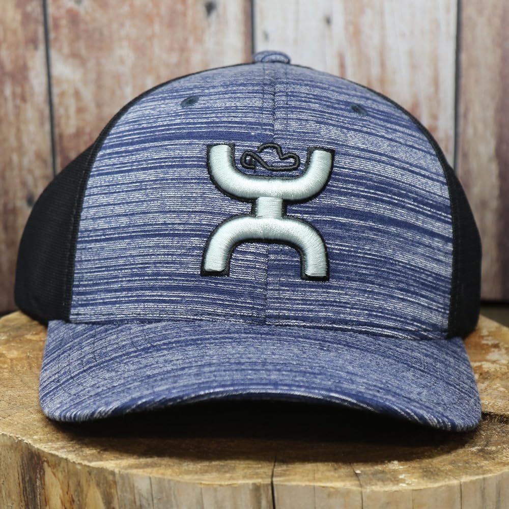 Hooey Men's Embroidered Logo Flexfit Trucker Cap - 2231NVBK L XL