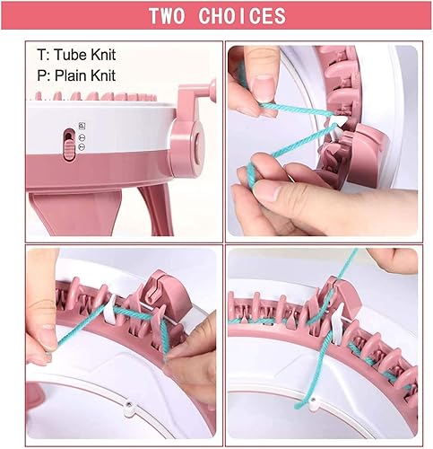 Miniatura 5 de FYGAIN SENTRO Máquina de tejer 48 agujas con contador de filas, tabla de tejer giratoria Kits de máquina de telar de punto doble