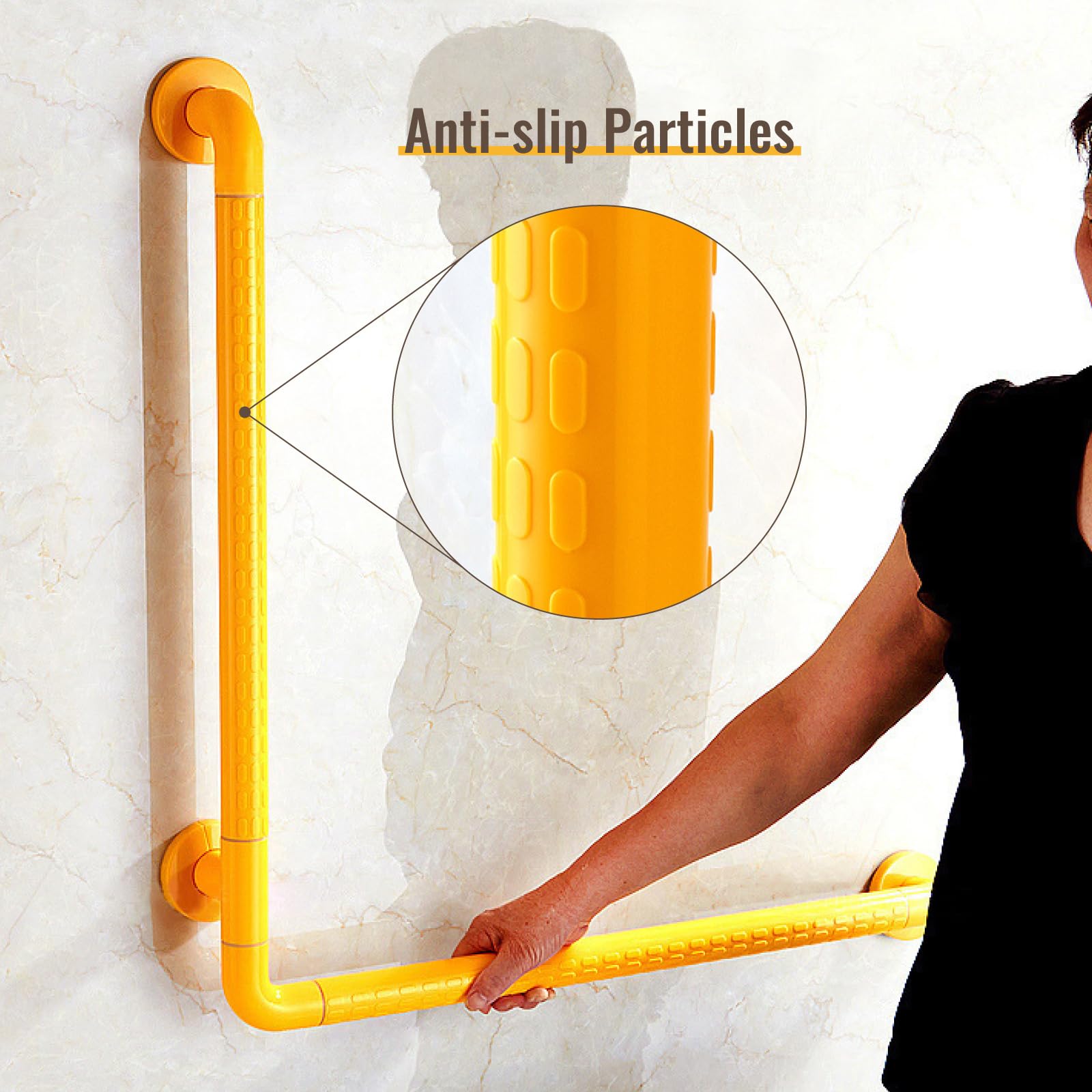 Asidero Ducha Acero Inoxidable 70 CM Manija de la Ducha Apoyo Asidero para Baño Asa Bañera Antideslizante portátil Barra de seguridad baño para inodoro, baño, bañera