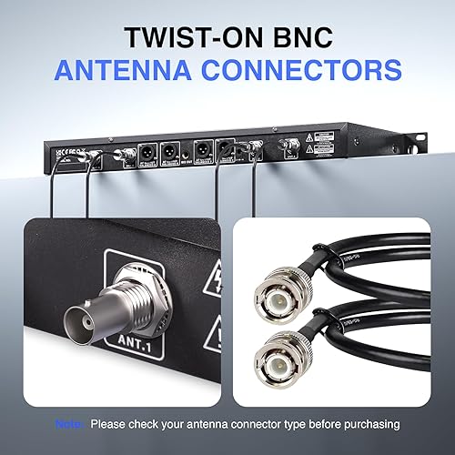 Miniatura 2 de Phenyx Pro Kit de antena BNC, cuatro cables de conexión BNC de 1.6 pies para antenas de montaje frontal, compatible con sistemas inalámbricos de