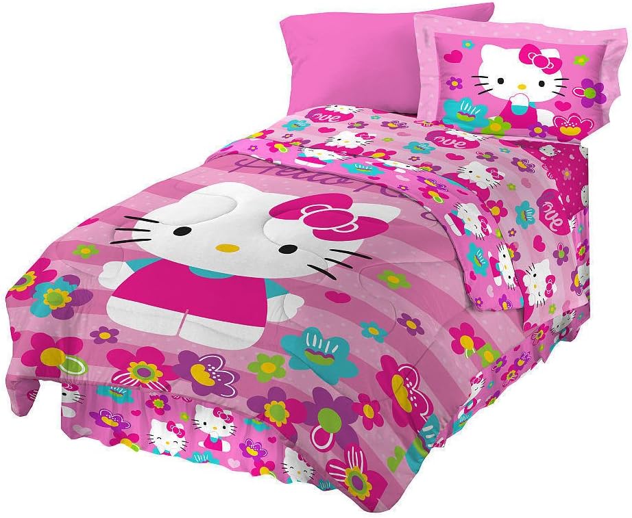 Hello Kitty Garden of Love Twin Comforter Set and Twin