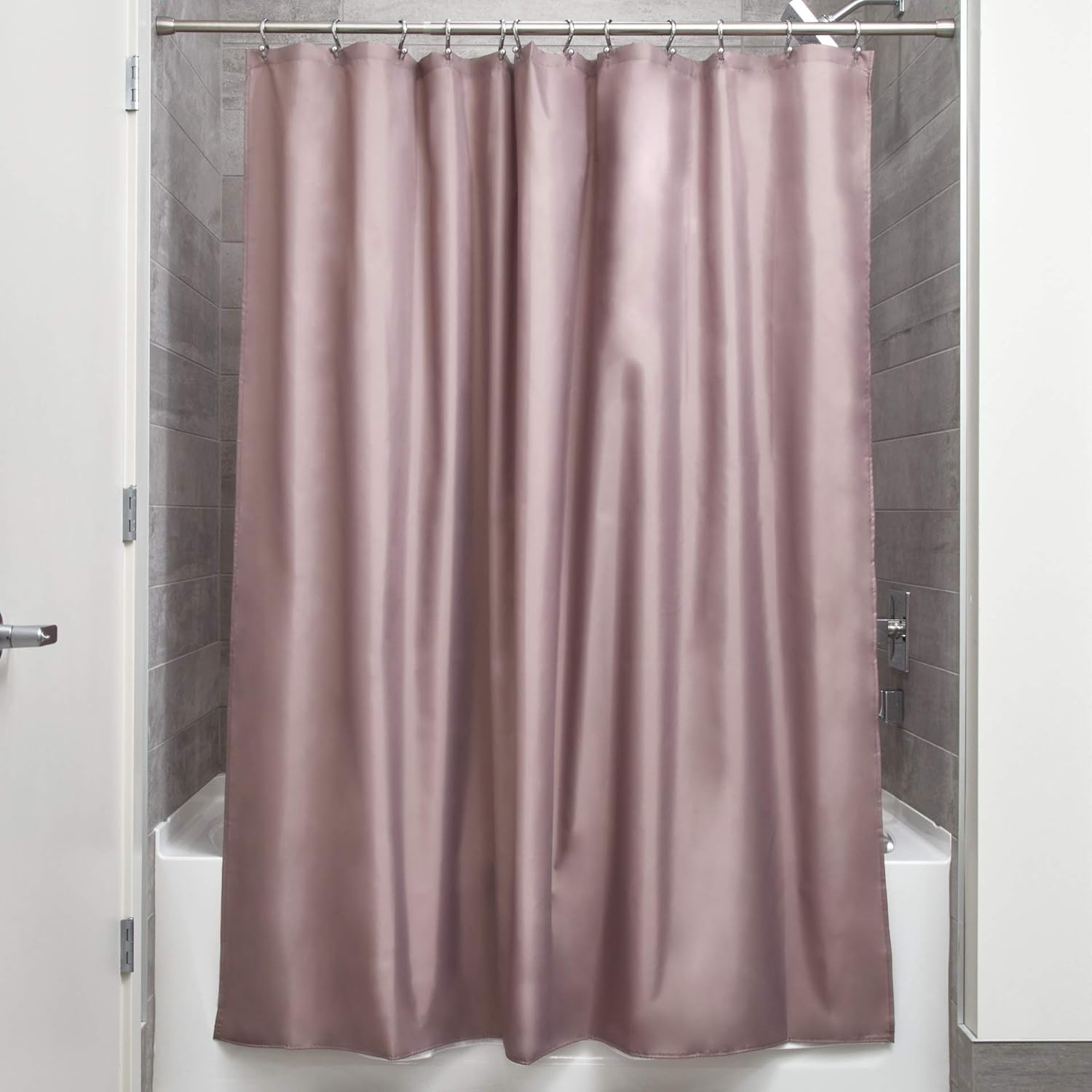 iDesign MildewFree WaterRepellent Fabric Shower Curtain, 72Inch by