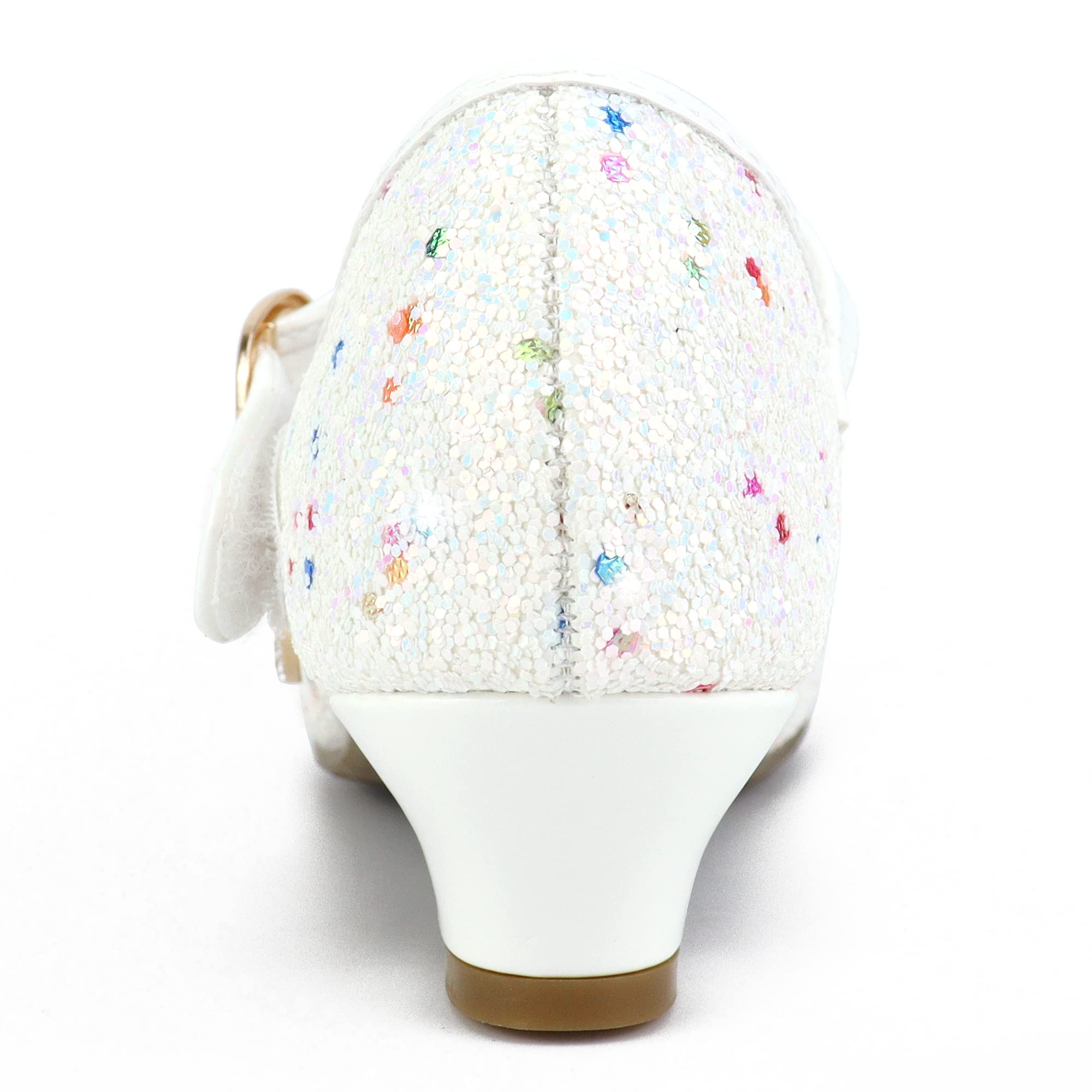 Scarpe Principessa Bambina con Tacco Glitterato - Calzature Eleganti con Paillettes per Cerimonia o Festa o Cosplay