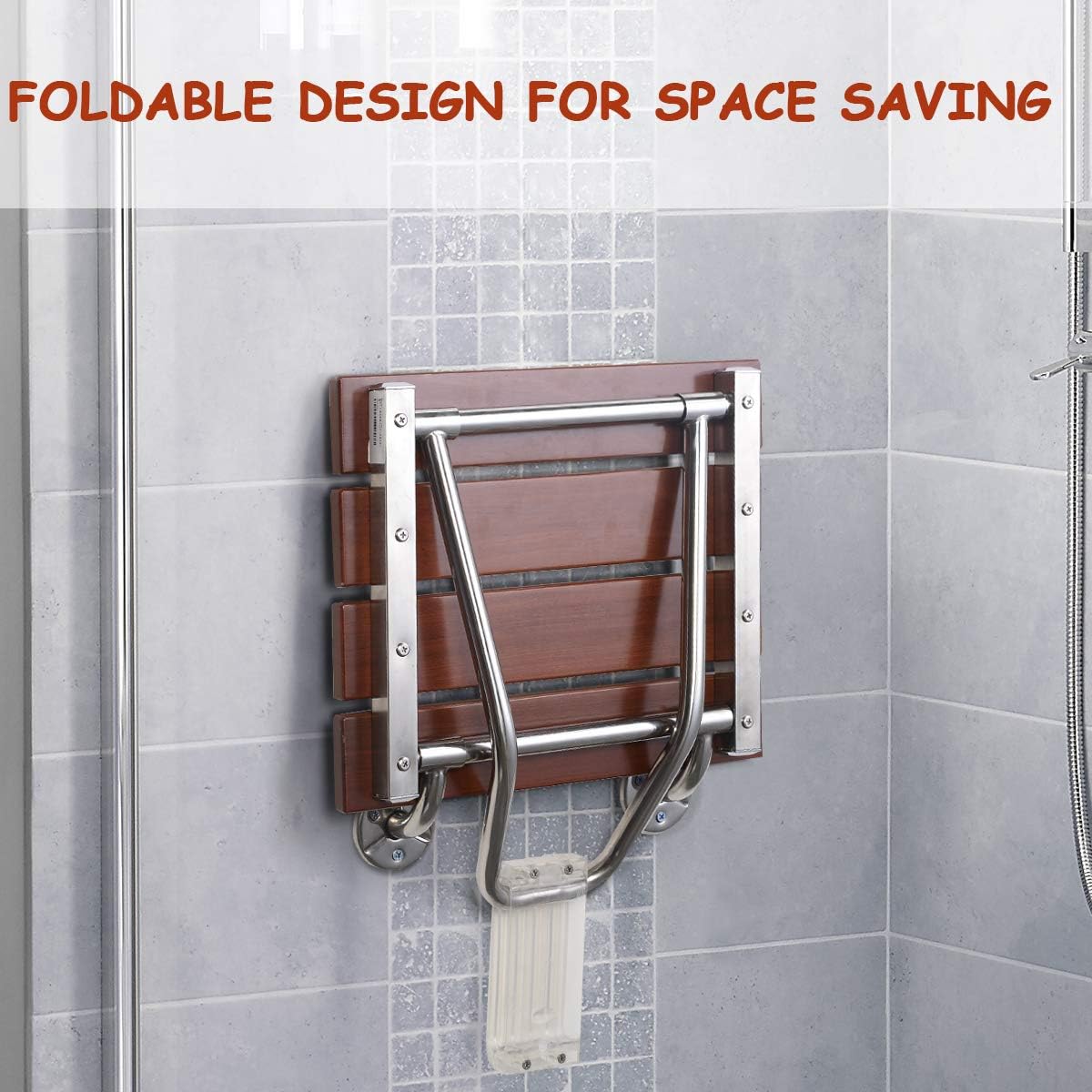 Get Cheap Price Giantex 36 Double Seat Folding Shower Bench Folding Shower Seat Teak Wood and Aluminum Modern Wall-Mounted Fold Up Bathroom Stool Foldaway Shower Seating Chair (Wooden) Crazy Deals Giantex 36 Double Seat Folding Shower Bench Folding Shower Seat Teak Wood and Aluminum Modern Wall-Mounted Fold Up Bathroom Stool Foldaway Shower Seating Chair (Wooden)