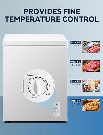 7.0 Cu Ft Chest Freezer - Energy Efficient & Quiet Freezer w/Fast Freezing