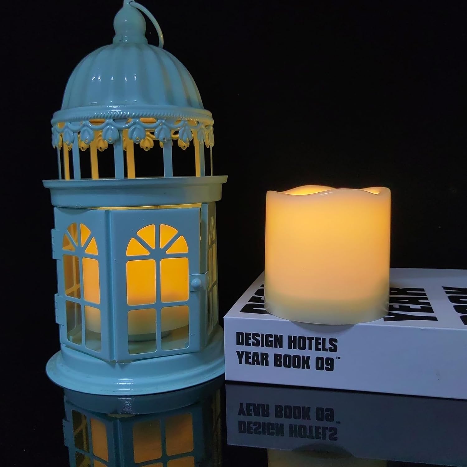 2 Pack 3’’ Outdoor Battery Operated Flameless Candles with Timer Flickering Pillar Waterproof Candle Plastic Electric LED Lights for Wedding Party Halloween Thanksgiving Christmas Decoration
