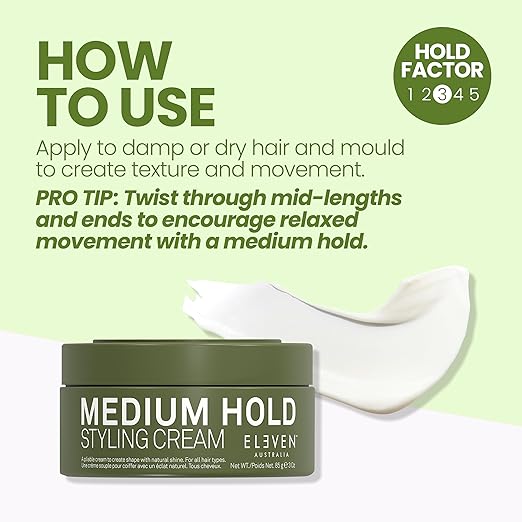 Crema para peinar medium hold ELEVEN AUSTRALIA 3 oz miniatura 2