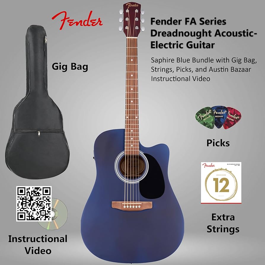 ギター Fender electric acoustic guitar Black 6 String Fender Acoustic-Electric Guitars | Musician's Friend