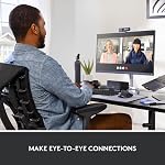 Logitech Brio 501 Complet HD Webcam avec correction automatique de lumière, afficher, Mics de réduction du bruit, couverture de confidentialité, fonctionne avec les équipes Microsoft, Google Meet, Zoom, Nintendo Switch 2 neuf GameChat - noir