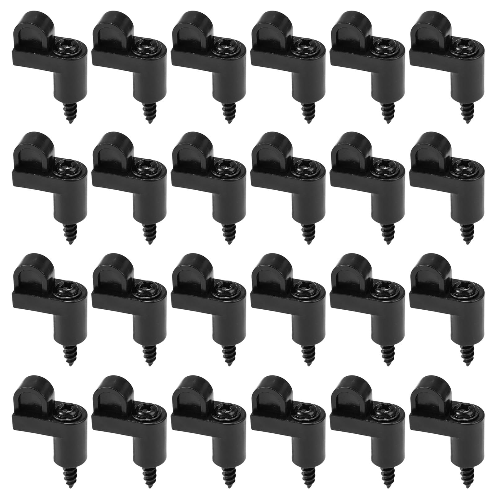 24 Pieces Weatherproof Screen Clip Fasteners with Matching Screws Stormproof Window Screen Clip Set for Home Security Nylon with Metal Screws