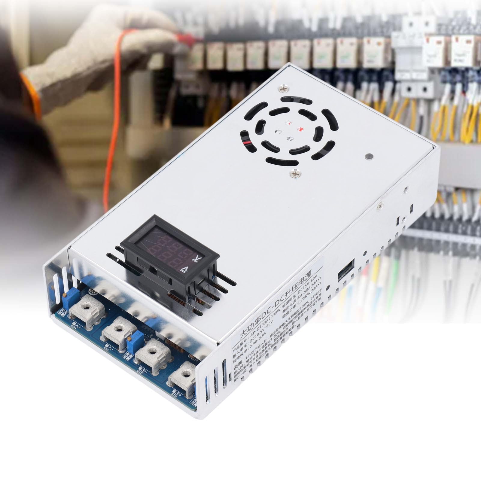 Przetwornica Napięcia Prądu Stałego Przemysłowa Przetwornica Napięcia Podwyższającego o Dużej Mocy 10, 5 V-60 V do 15 V-80 V 2000 W 100 A Zasilacz Impulsowy DC
