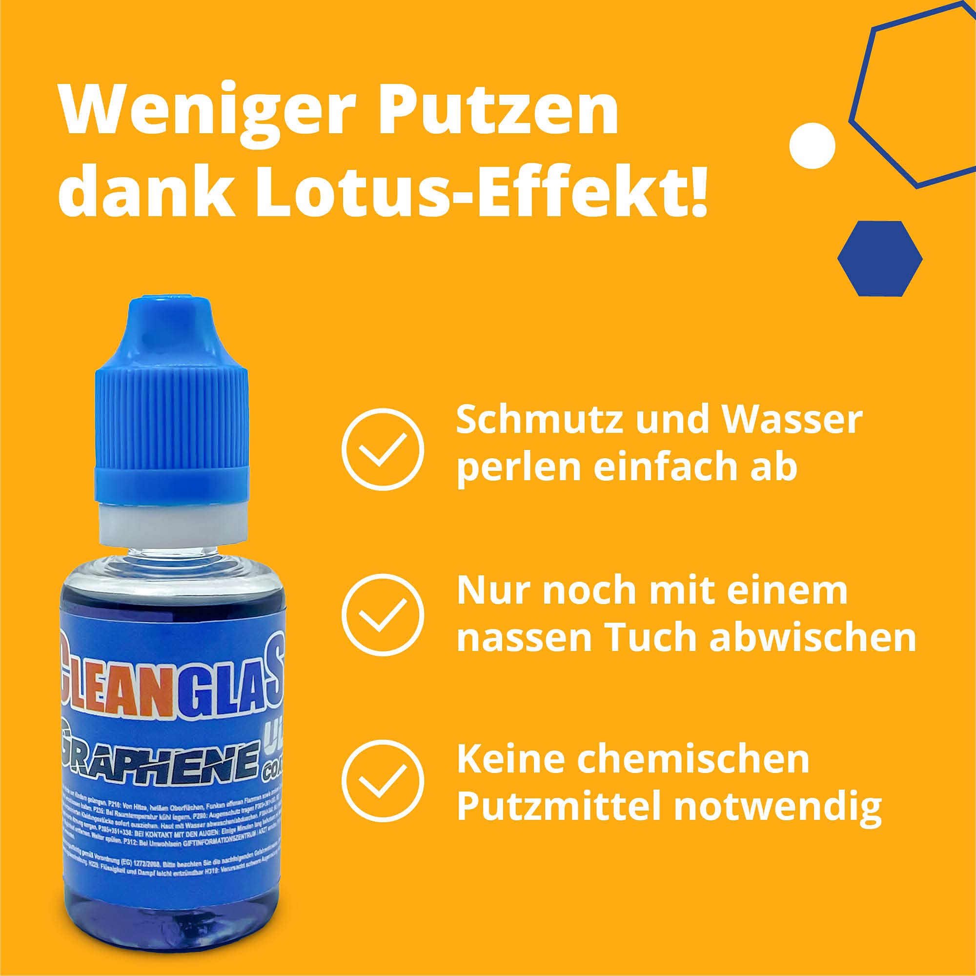 Set zur Badezimmer-Versiegelung | 30ml Graphen Nano-Versiegelung CGX ULTRA für Dusche, Fenster, Keramik, Kunststoff | inkl. Kalkentferner Dusche Stark | Glas Voreiniger