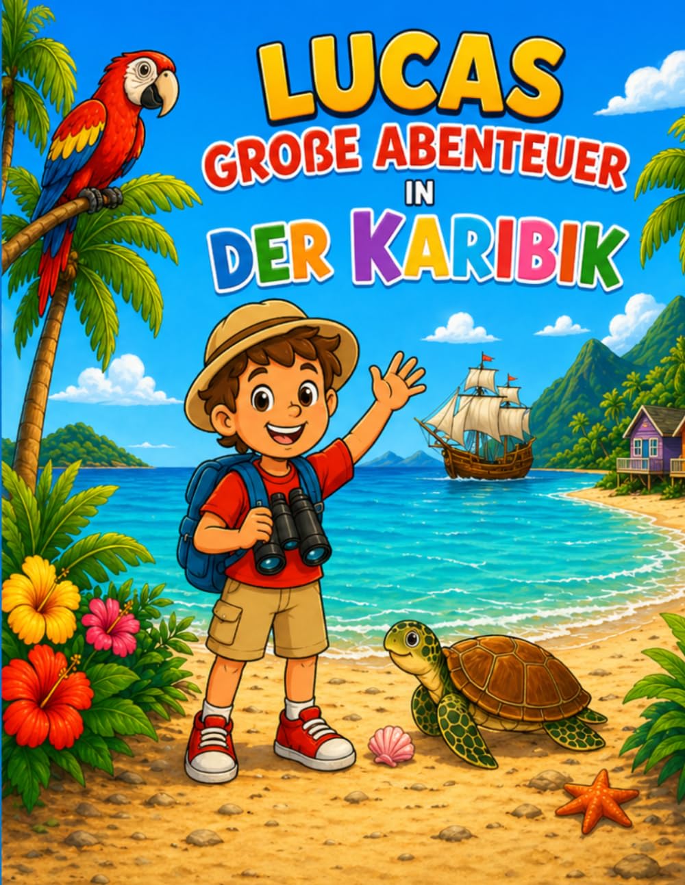 Lucas große Abenteuer in der Karibik: Ein fröhliches Malbuch für Kinder von 3–6 Jahren