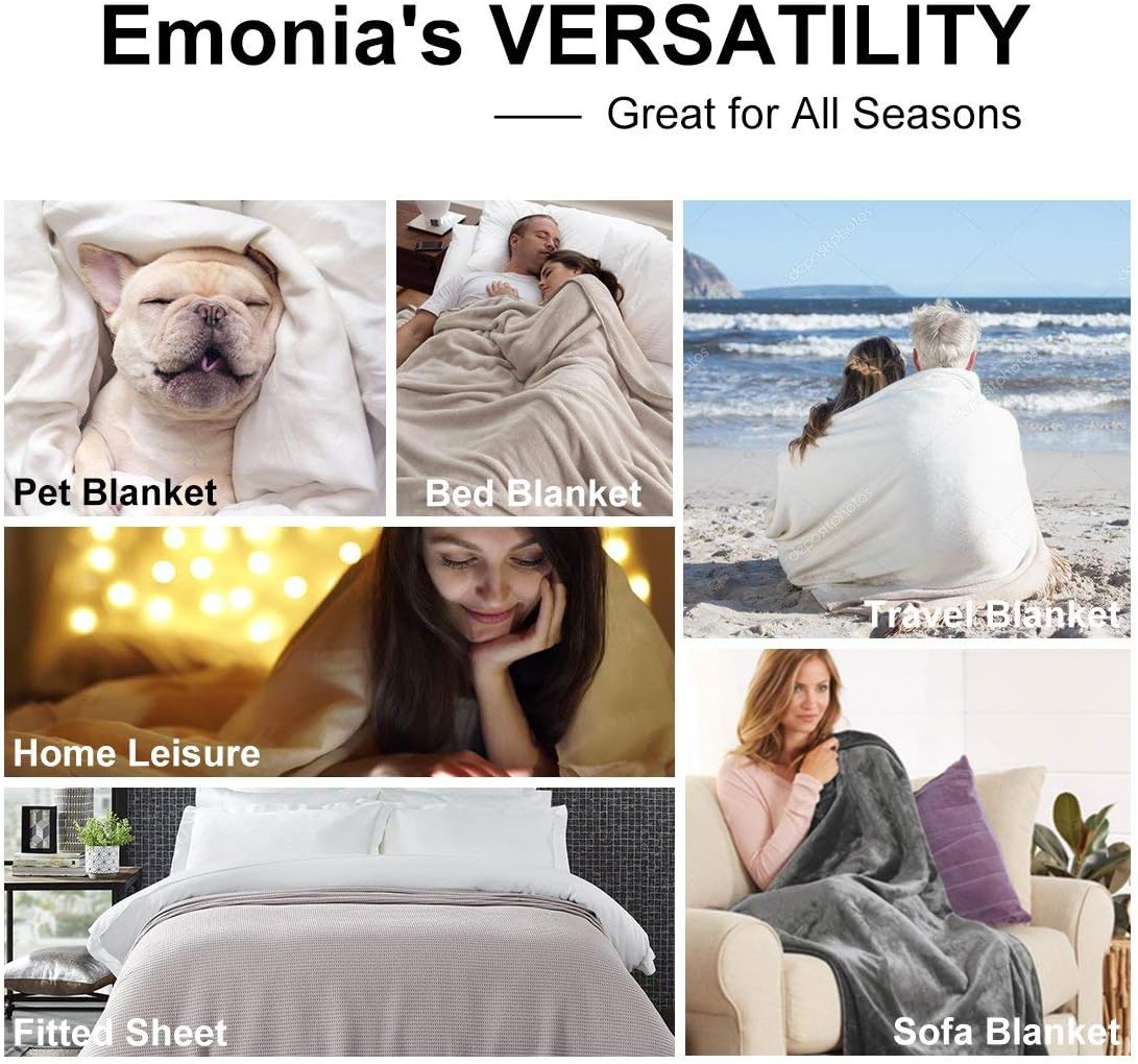 EMONIA Heated Blanket Twin Soft Fleece Electric Blanket with 4 Heating Levels Dark Grey