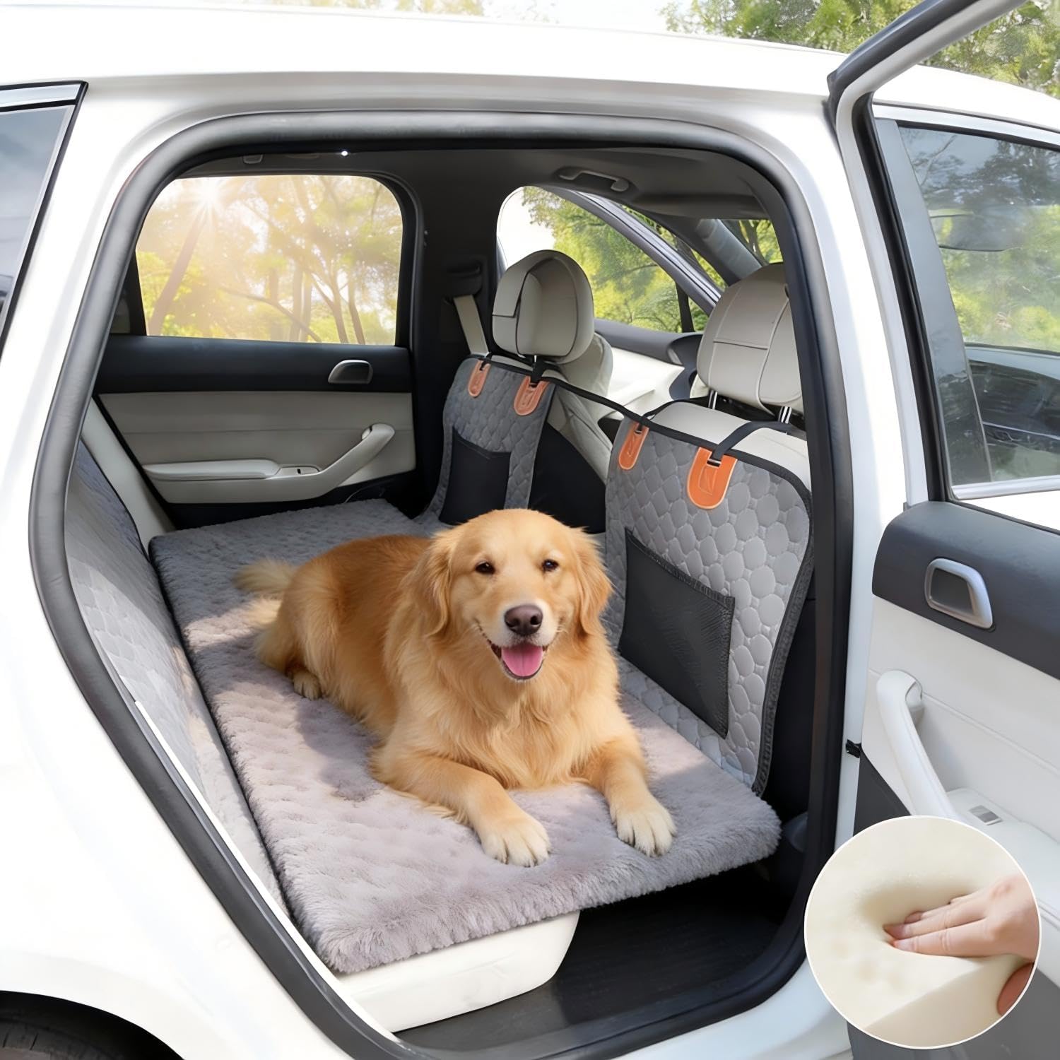 Backseat Pet Bed Mat, Non-Slip Travel Pet Mat, Dog Bed for Car Back Seat, Suitable for Backseat Extenders and Trucks SUVs