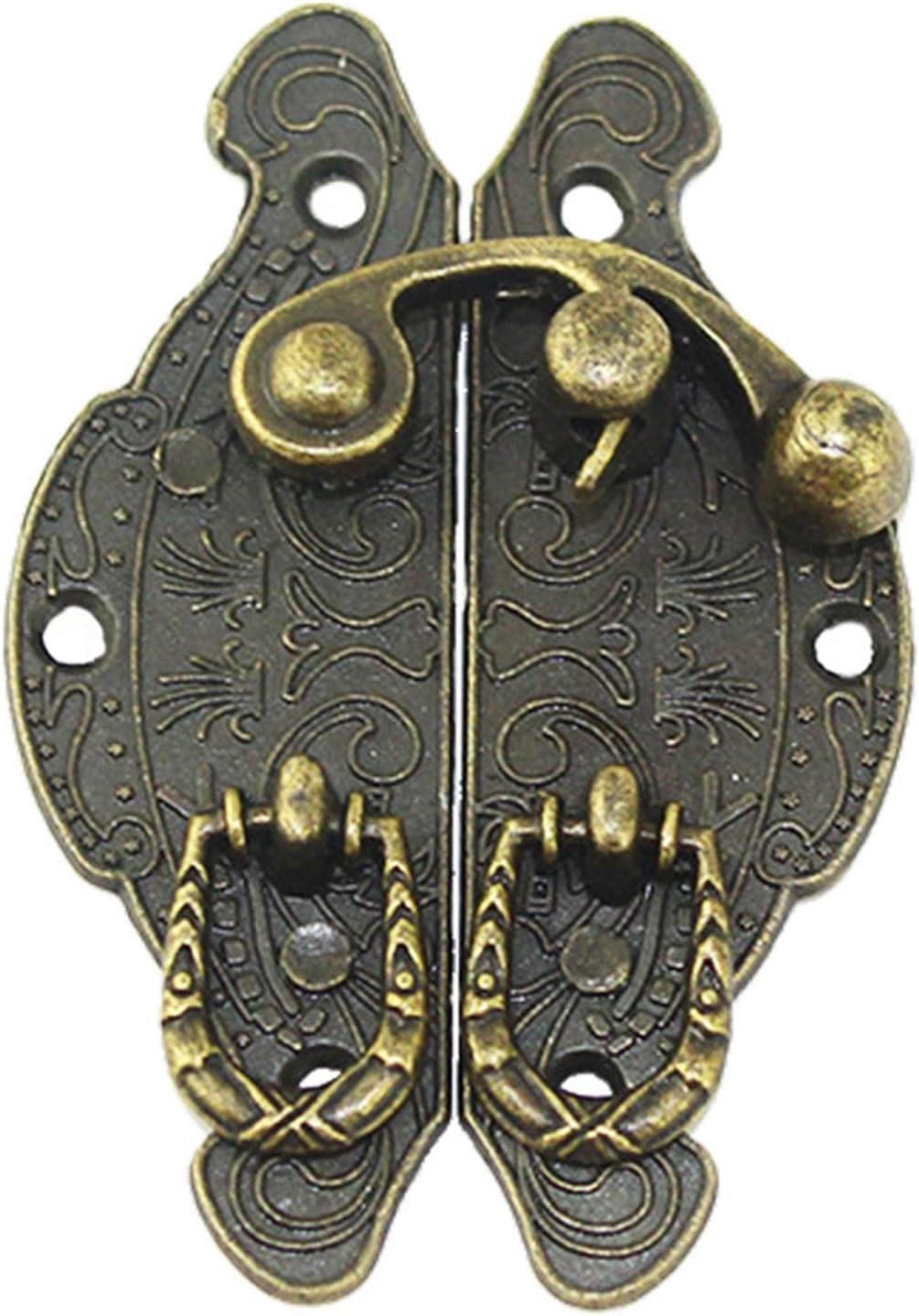 Box Hasps,Hasp,Lock Catch,Suitcase Buck,Toolbox Buckle,5pcs Antique Bronze Hasps Latch Lock Alloy Box Handles Jewelry Wooden Box Buckle Clasp Hook Padlock Small Shackle Hardware,(B)
