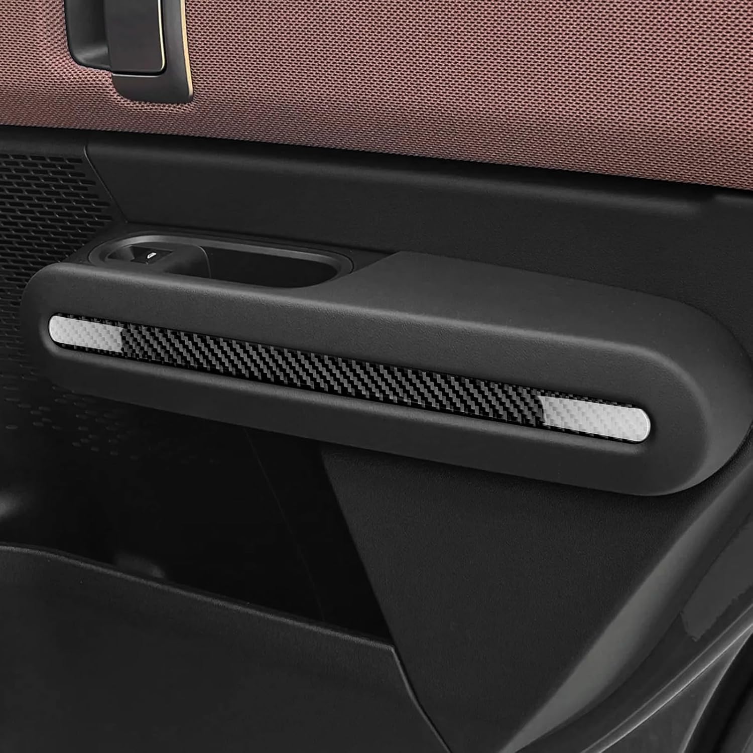 Side Door Panel Strip Real Carbon Fiber Covers 4pcs for MINI 2024 U25 Countryman, Covers Decoration Protective Interior Car Accessories for BMW 2024 UP, Black