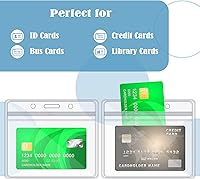 Vista 5 de Zonon 150 soportes para tarjetas de identificación con nombre, fundas horizontales transparentes de plástico transparente de PVC para tarjetas