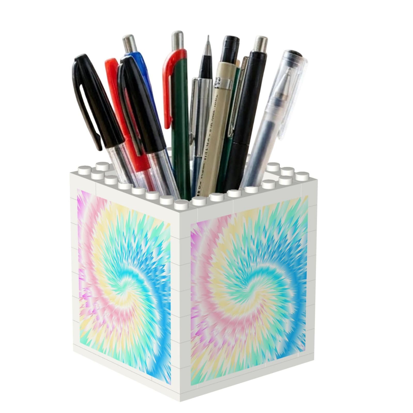 Poadnly Tie Dye, Pen Pot Pencil Holder for Office Home School, Compact Desk Organiser for Office Stationery