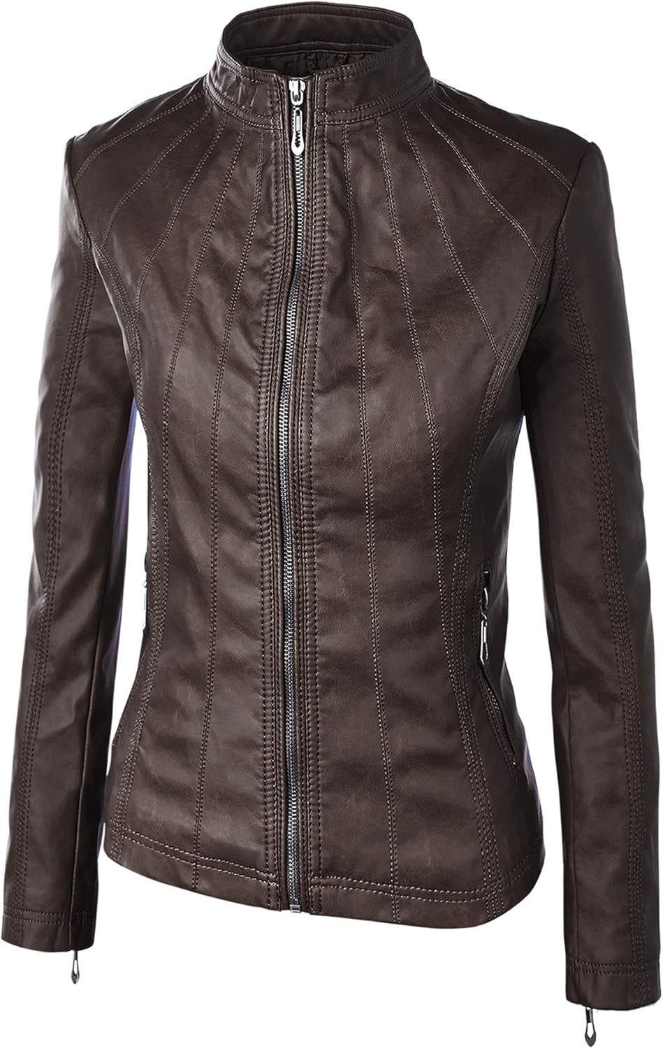 Lock and Love Women's Removable Hooded Faux Leather Moto Biker Jacket (XS~2XL) at  Women's Coats Shop