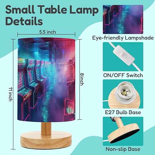 Miniatura 4 de Bedside Desk Lamps, Minimalist Neon Retro Arcade 80s Nightstand Lamps, Small Table Lamp for Nursery Girls Kids Bedroom Classroom Living Room Dorm
