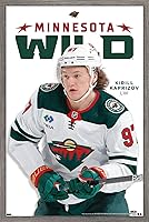 Vista 8 de Trends International NHL Minnesota Wild - Póster de pared Kirill Kaprizov Feature Series 23, 22.4 pulgadas de largo x 14.7 W, versión premium sin