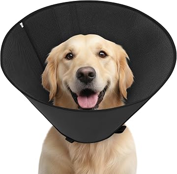 Soft Dog Cone Collar to Stop Licking After Surgery, Mesh Breathable Pet Recovery Collar for Large Medium Dogs, Elizabethan Cone AlternativeXS