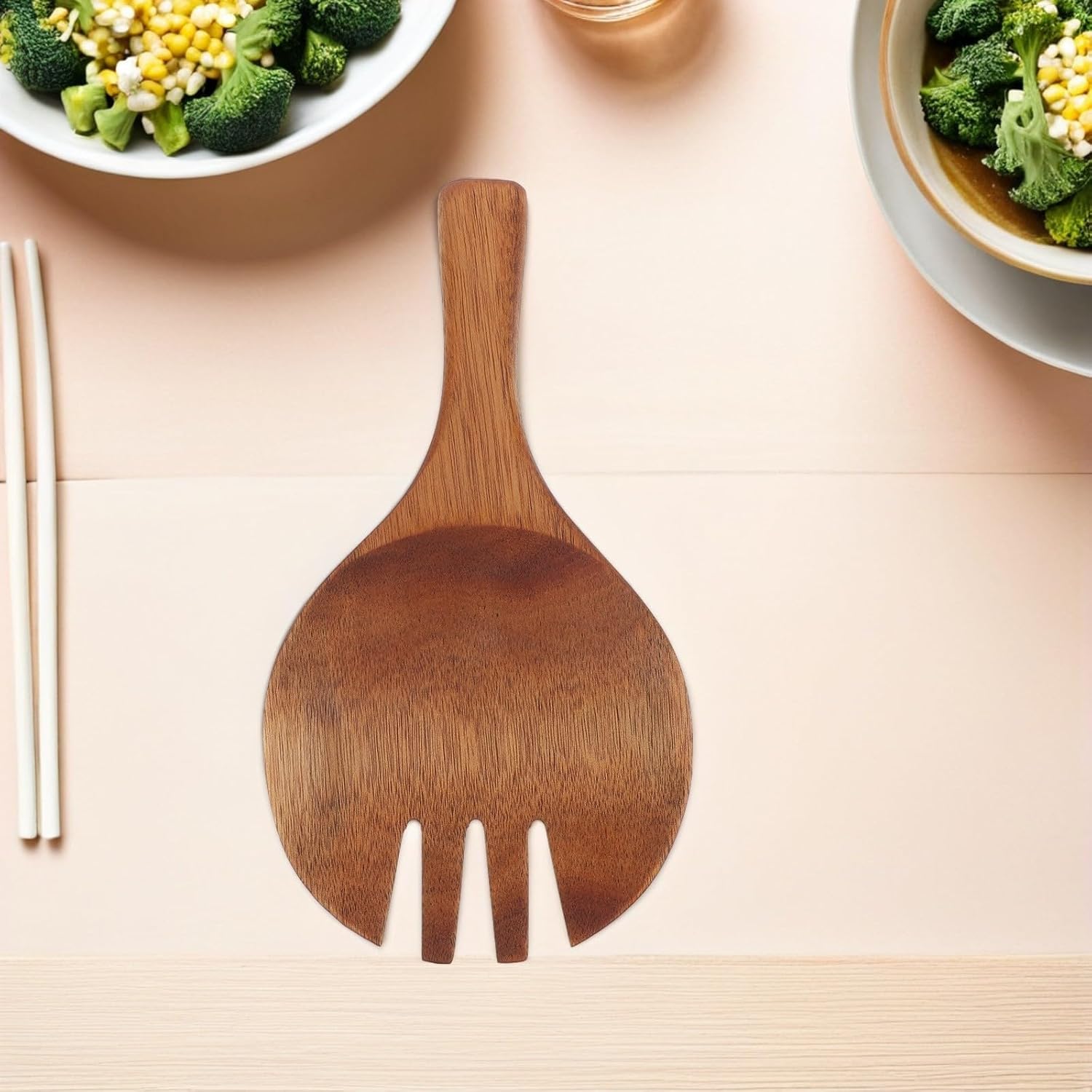 Wood Salad Claws for Serving and Mixing, Ergonomic Kitchen Utensil