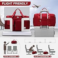 Vista 129 de Pequeña bolsa de gimnasio para mujer, bolsa de viaje con compartimento para zapatos