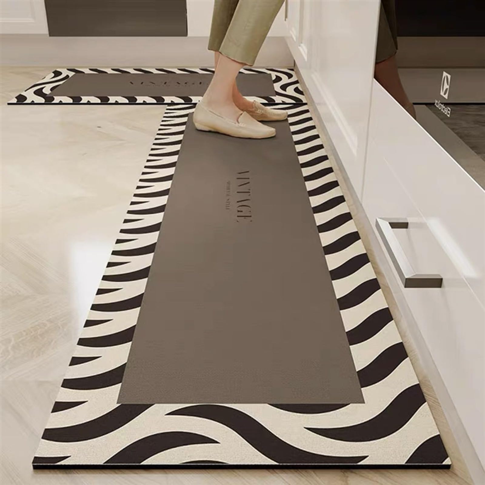 Alfombrillas antifatiga para cocina: confort acolchado y base antideslizante de cebra