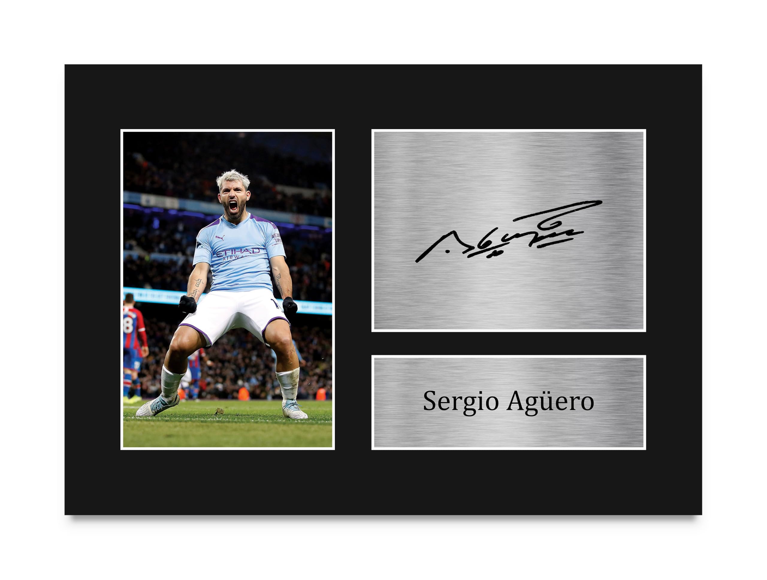 HWC Trading Sergio Aguero Signed A4 Printed Autograph Manchester City Print Photo Picture Display-picture-30