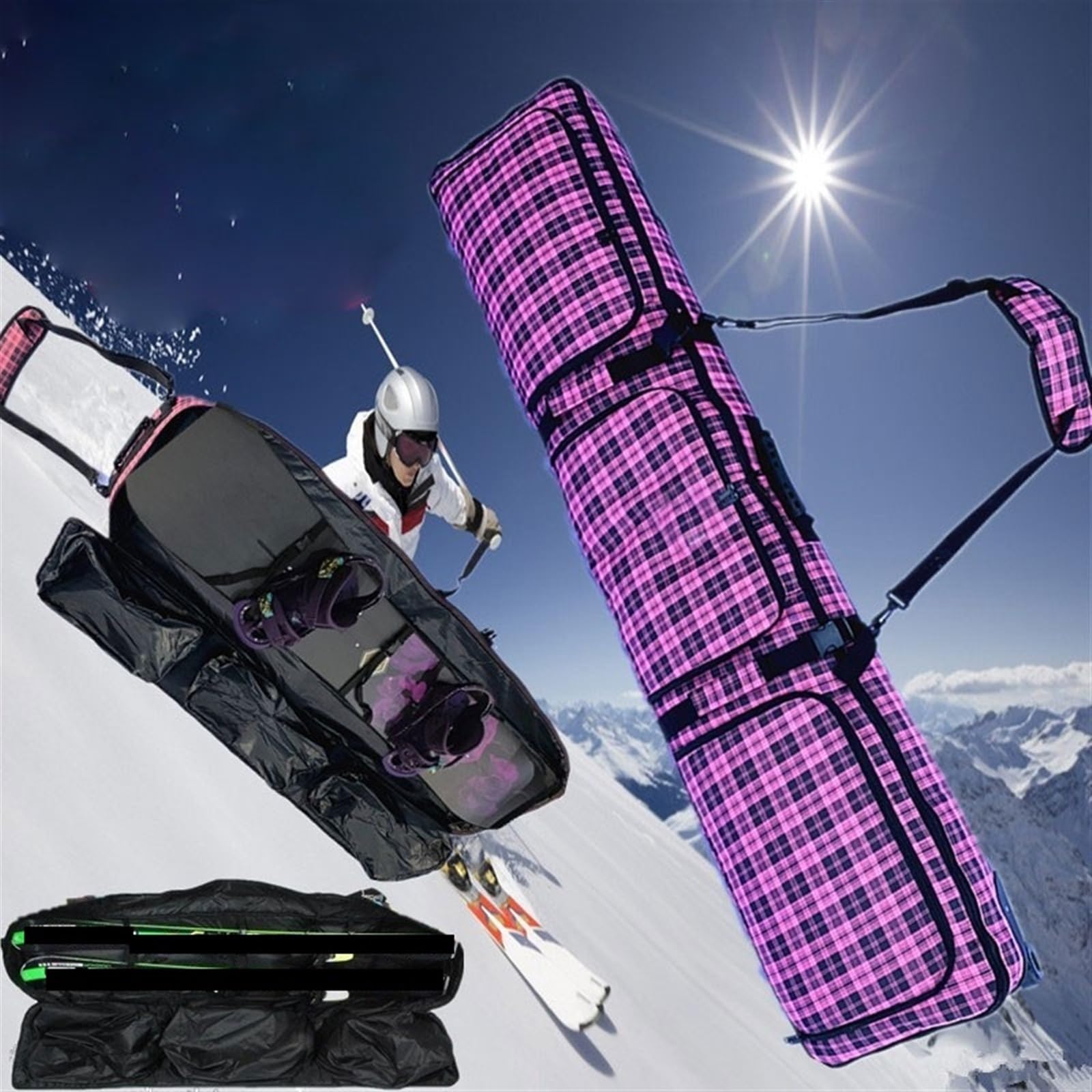 Bolsas de esquíes Bolsa for Tabla de Snowboard Doble, Bolsa for, for Sujetar Zapatos esquí, for un Solo Hombro y, for a Cuadros portátil