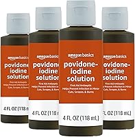 Vista 6 de Yaxa Basics Antiséptico de primeros auxilios, solución de yodo de povidona al 10%, sin sabor, 4 onzas líquidas, 1 paquete (anteriormente Solimo)