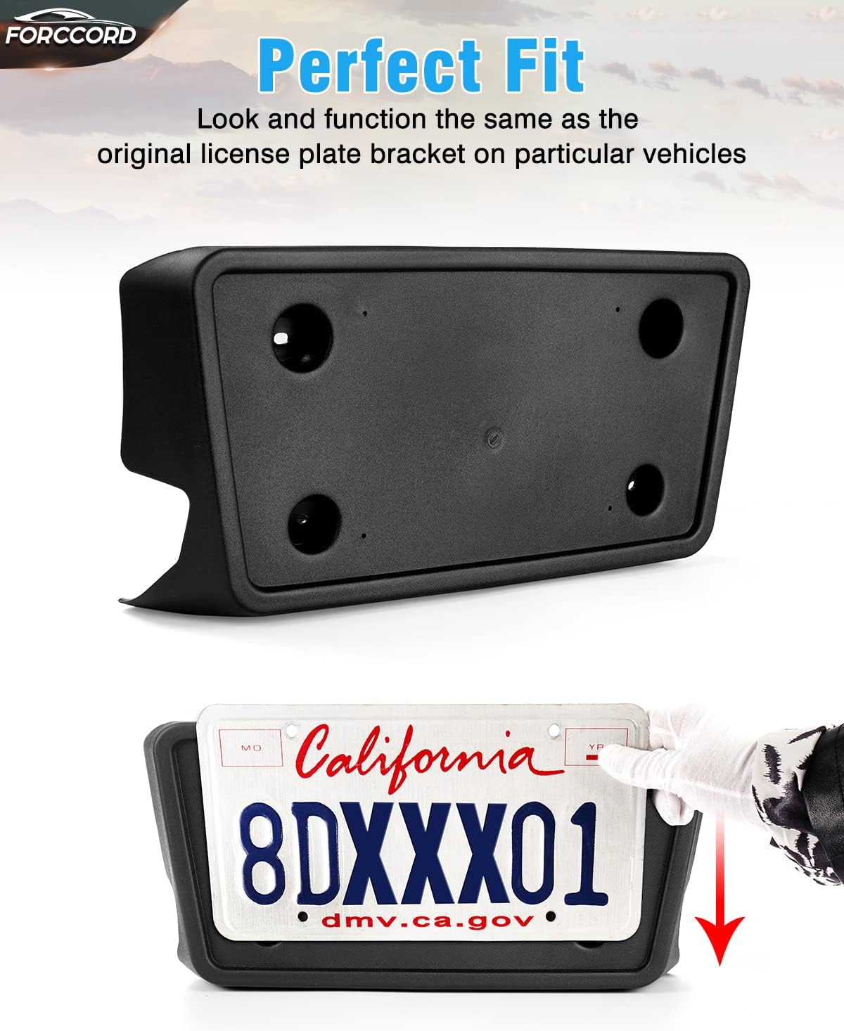Custom Fit for License Plate Bracket Chevy Silverado 2013 2012 2011 2010 2009 2008 2007 Replacement Front License Plate Frame Black Accessories