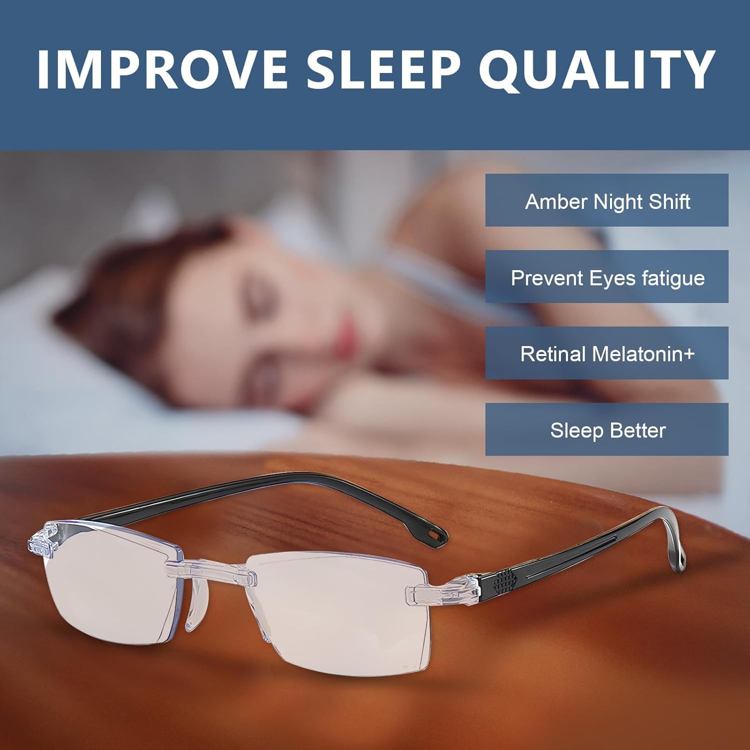2PCS Auto Focus Glasses Self Adjusting, Automatic Zoom Anti-Blue Light Presbyopia Glasses for Women & Men - Intelligent Dual Focus Smart Reading Glasses(Transparent) - Image 4