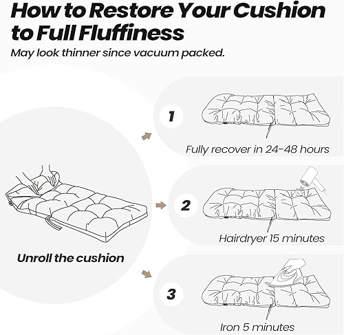 Miniatura 7 de Crestlive Products Sunbrella Cojín para Silla Adirondack Cojines para Sillas de Exterior Resistentes al Agua 50x20x4 Pulgadas Cojines de Patio de