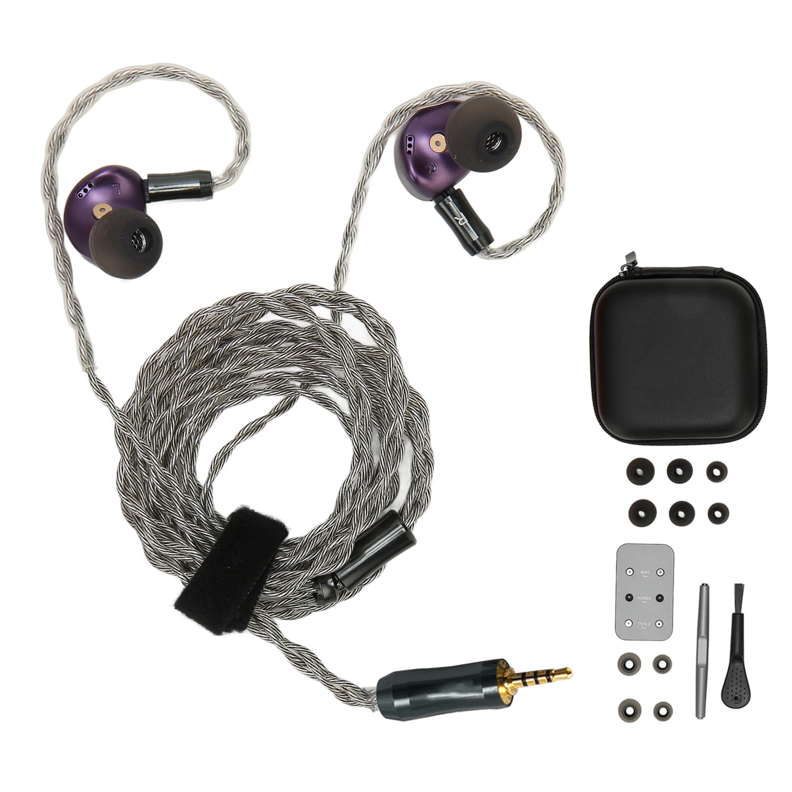 Cocoarm Monitor Earbuds z Odpinanym Kablem, HiFi 13mm Podwójny (2.5)