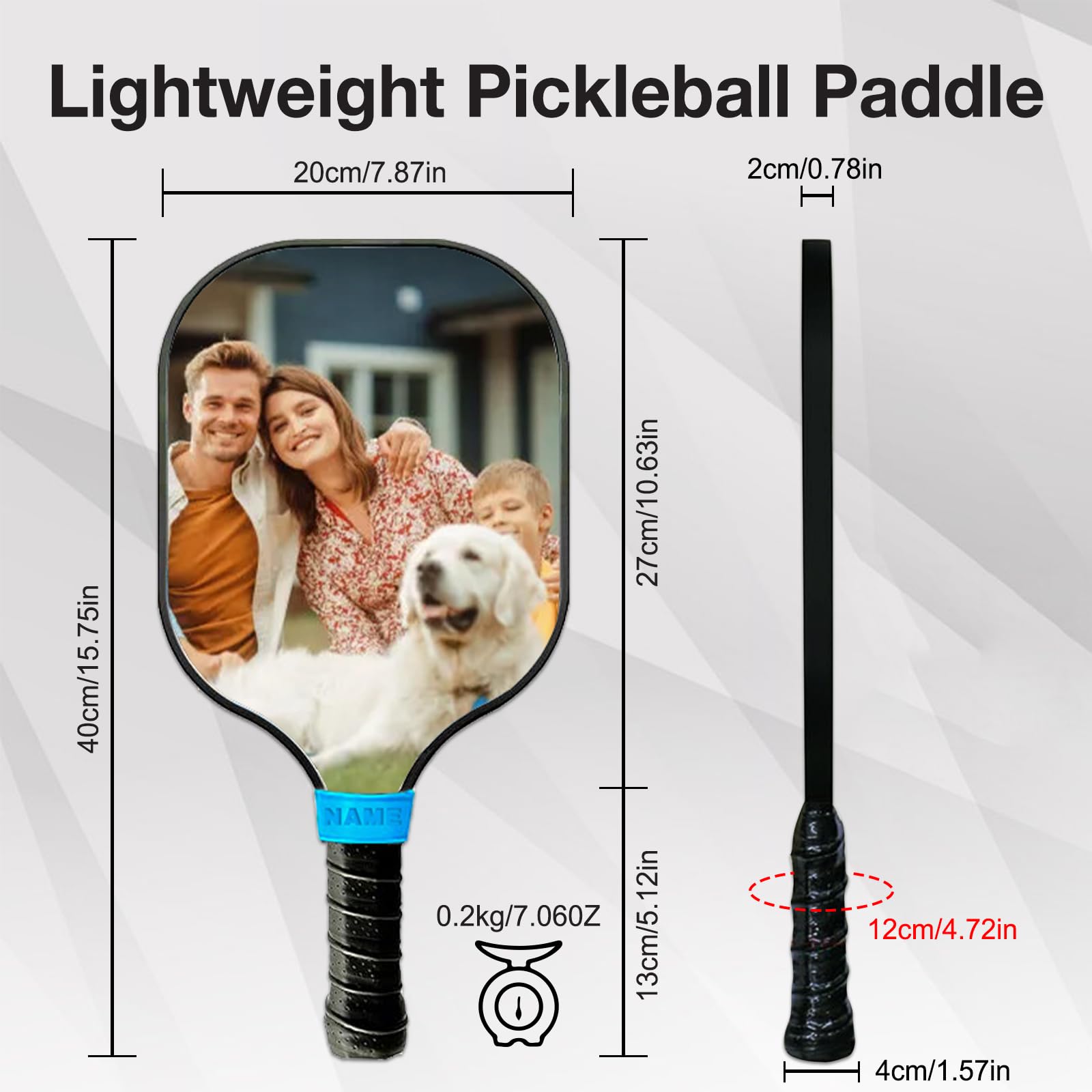 Custom Pickleball Paddles Personalized Pickleballs Paddles with Comfort Grip Customized Photo Text Logo Paddles Gifts for Beginners - Double Sided Print
